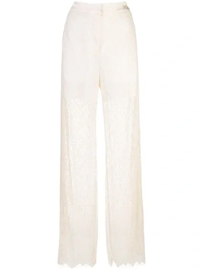 Jonathan Simkhai Ava Lace Straight Leg Trousers In White