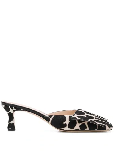 Wandler Isa Cowhide Print Mules In Neutrals