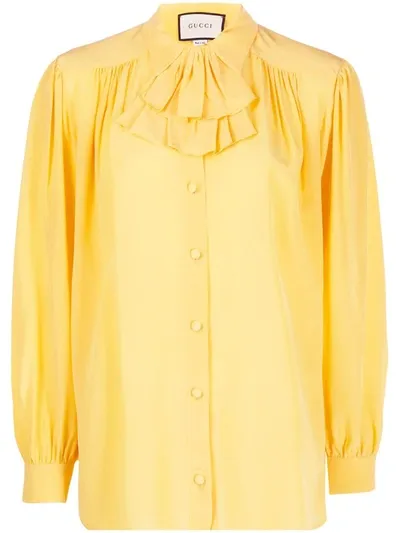 Gucci Crêpe De Chine Shirt In Yellow