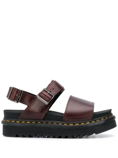 Dr. Martens' Chunky Platform Sandals In Red