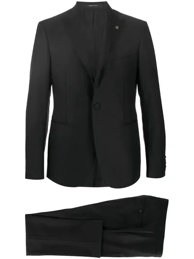 Tagliatore Fitted Smocking Suit In Black