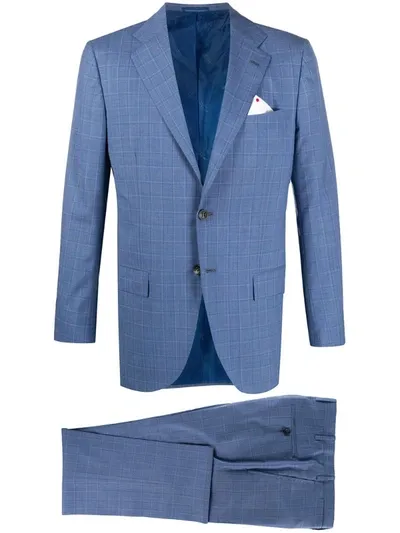 Kiton Fitted Two-piece Suit In Blue