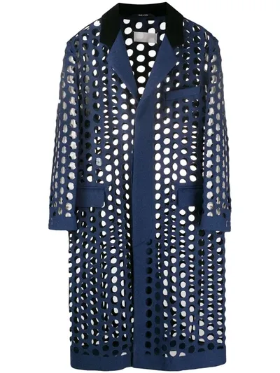 Maison Margiela Laser-cut Coat In Blue