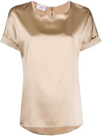 Snobby Sheep Silk Short Sleeve Top In Oro