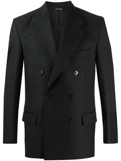 Paura Double Breasted Boxy Blazer In Black