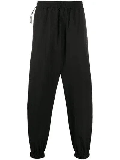 Stella Mccartney Cotton Tapered Track Pants In Black