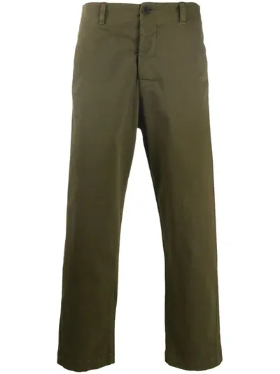 Transit Panelled Straight-leg Trousers In Green