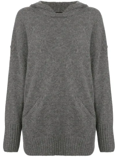 James Perse Lightweight Cashmere Hoodie In Grey