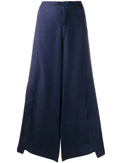 Henrik Vibskov High Waisted Cropped Trousers In Blue