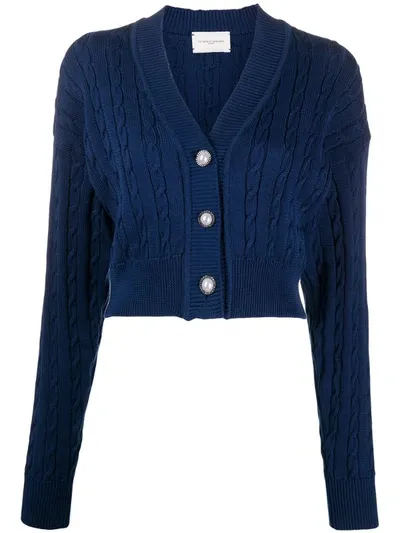 Giuseppe Di Morabito Cable Knit V-neck Cardigan In Blue