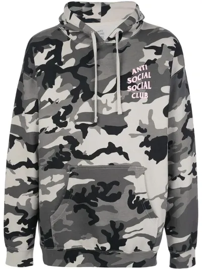 Anti Social Social Club Melrose Camo Hoodie In Grey