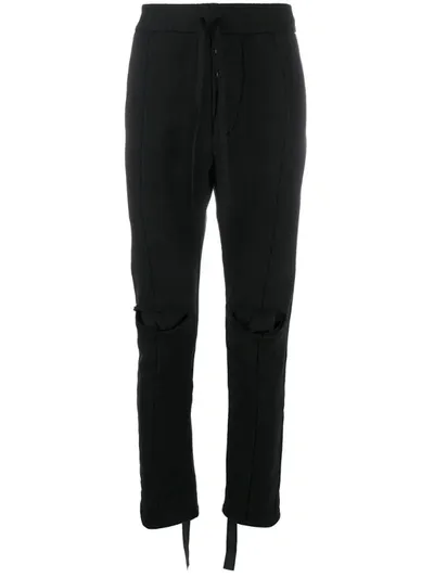 Ben Taverniti Unravel Project Distressed-effect Track Pants In Black