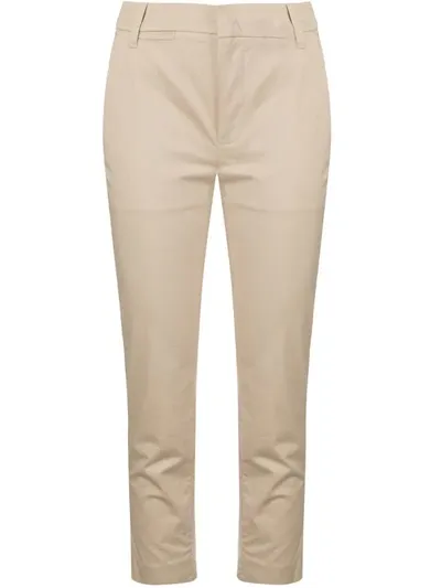 Vince Cropped Skinny-fit Trousers In Neutrals