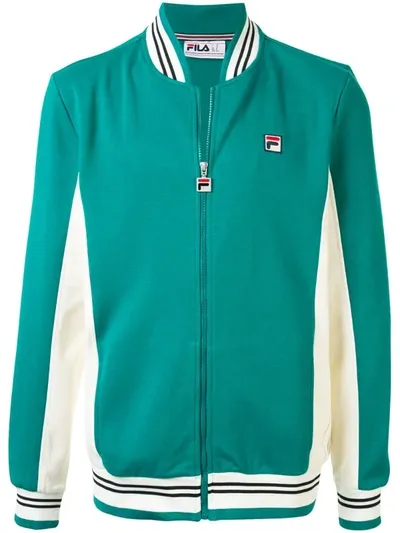 Fila Logo Embroidered Sport Jacket In Green