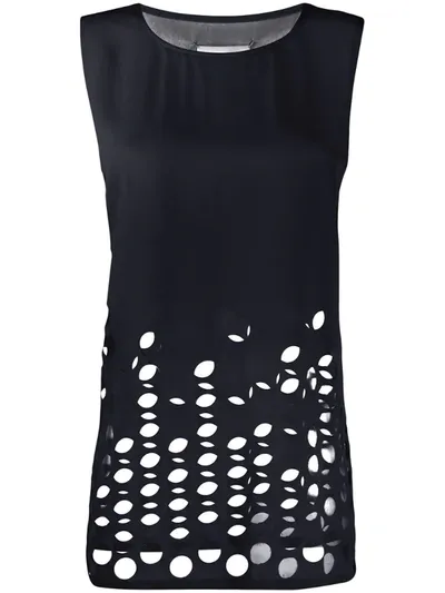 Maison Margiela Cut-out Detail Sleeveless Top In Blue