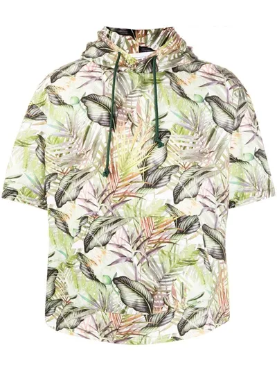 White Mountaineering Foliage-print Hoodie In Multicolour