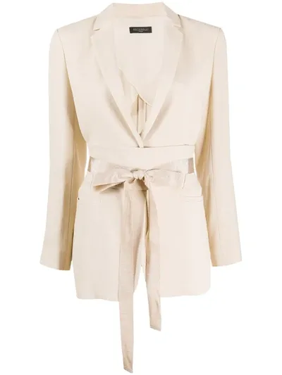 Antonelli Belted Tailored Blazer In Neutrals