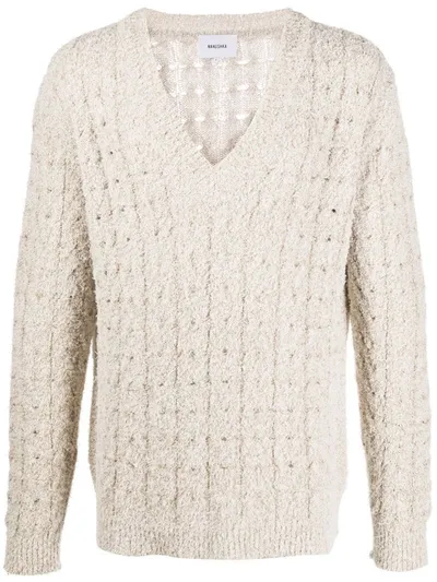 Nanushka Textured Cable-knit Sweater In Neutrals