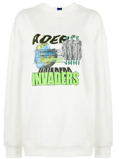 Ader Error Invaders Sweatshirt In White