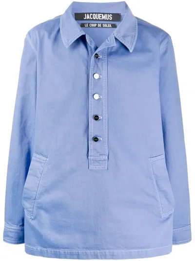 Jacquemus La Vareuse De Nimes Cotton Blouse In Blue