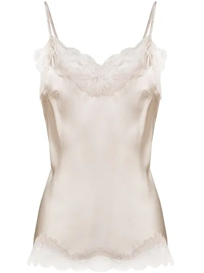 Gold Hawk Lace Trimmed Camisole Top In Neutrals