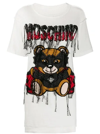 Moschino Bat Teddy Print T-shirt Dress In White