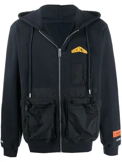 Heron Preston Logo-print Contrast Hoodie In Black