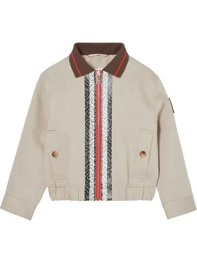 Burberry Kids' Little Boy's & Boy's Harrington Trim Jacket In Stone