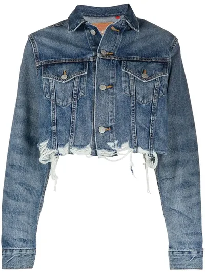 Denimist Cropped Distressed Effect Jacket In Blue