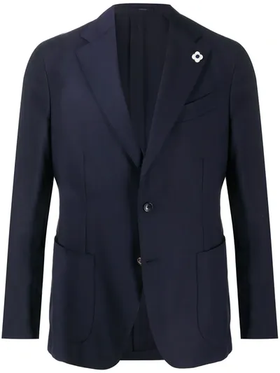 Lardini Single Breasted Blazer In Blue