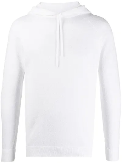 Roberto Collina Knitted Drawstring Hoodie In White