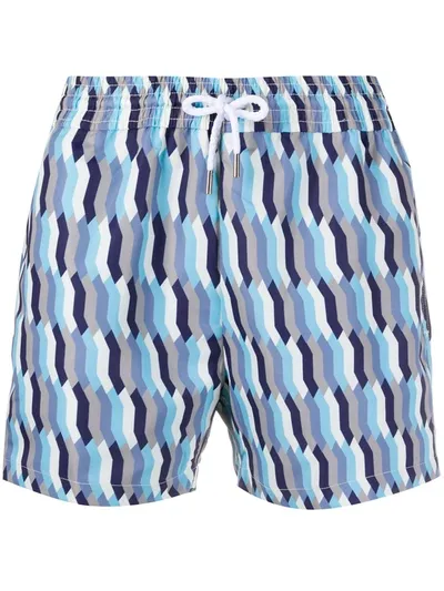 Frescobol Carioca Mosaique Sports Tech Swim Shorts In Blue