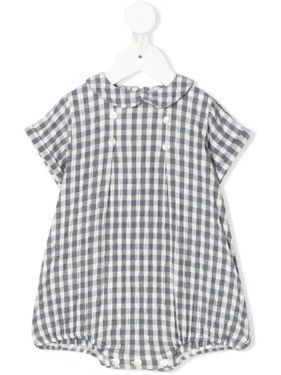 Siola Babies' Grid Print Romper In Blue