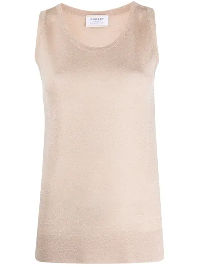 Snobby Sheep Metallic Knit Top In Neutrals