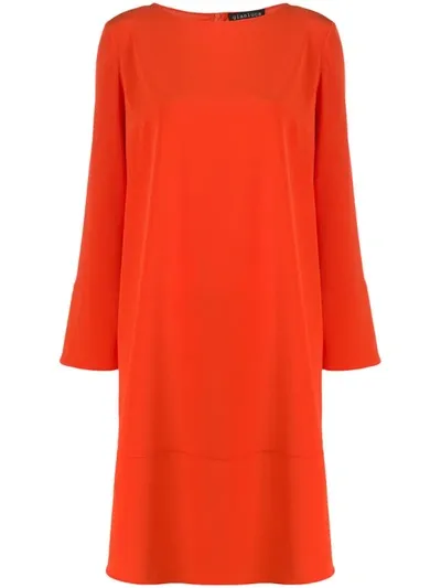 Gianluca Capannolo Cloris Long Dress L/s A Line In Orange