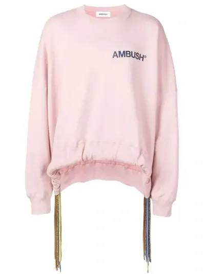 Ambush Drawstring Side Sweatshirt In Pink