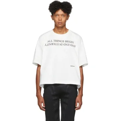 Ambush Slogan-print Cotton-jersey T-shirt In White