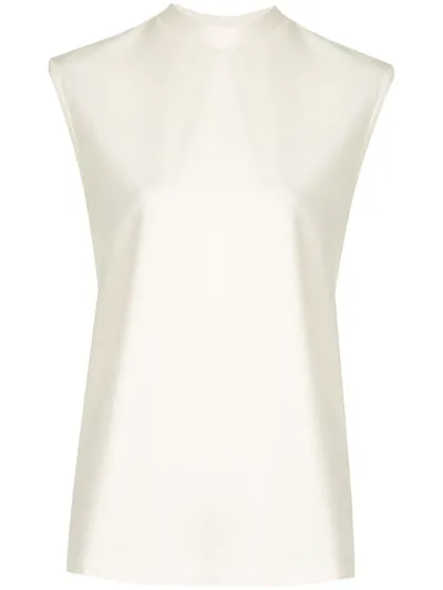 Deveaux Ashley Mock Neck Top In White