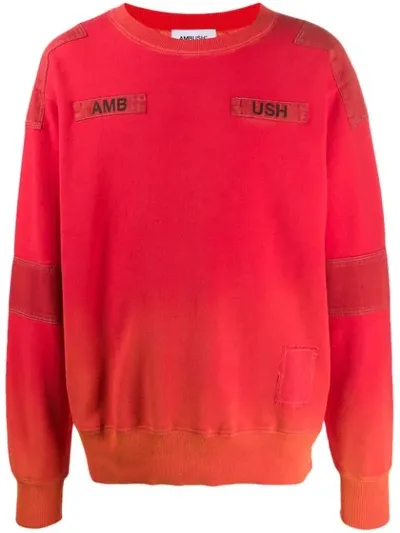 Ambush Stitched Logo Sweatshirt In Red