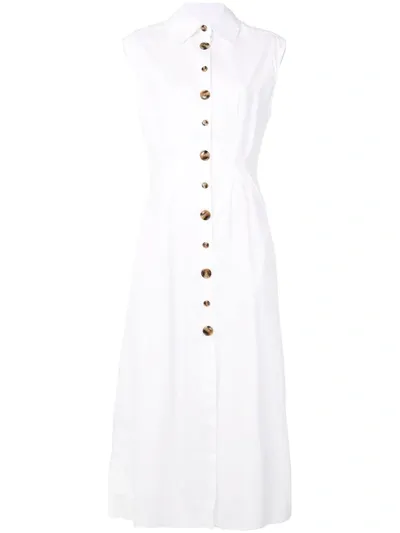 Anna Quan Alora Sleeveless Shirt Dress In White