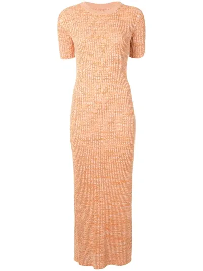 Anna Quan Melina Ribbed Dress In Orange