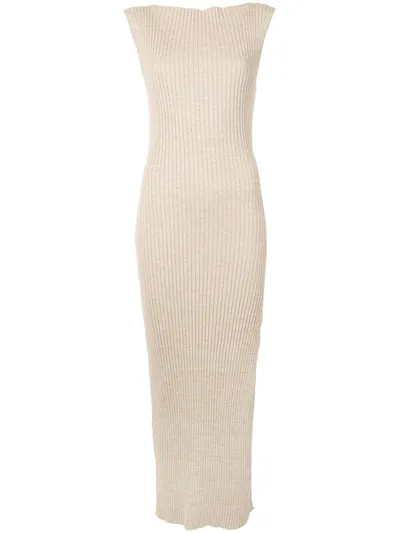 Anna Quan Drew Ribbed Dress In Neutrals