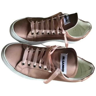 Pre-owned Jil Sander Cloth Trainers In Pink