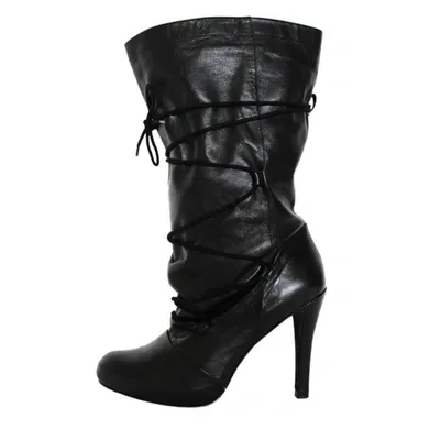 Pre-owned Giorgio Armani Leather Boots In Black