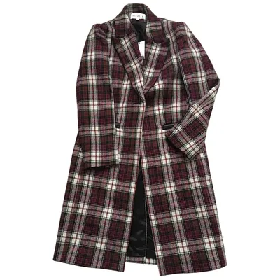 Pre-owned Claudie Pierlot Wool Coat In Burgundy