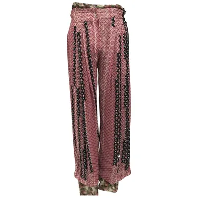 Pre-owned Roberto Cavalli Silk Trousers