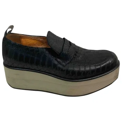 Pre-owned Alexander Smith Leather Flats In Black