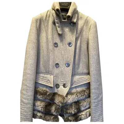 Pre-owned Roberto Cavalli Wool Jacket In Grey