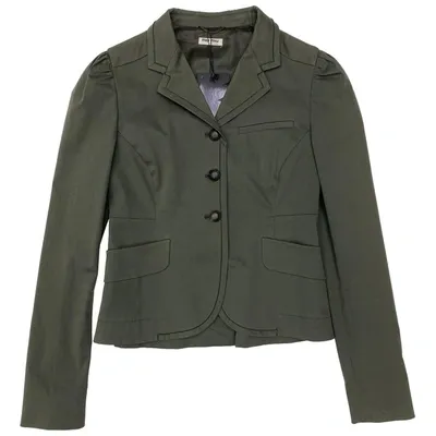 Pre-owned Miu Miu Green Cotton Jacket