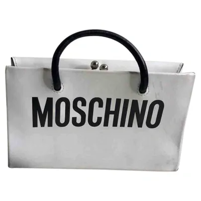 Pre-owned Moschino Leather Handbag In White